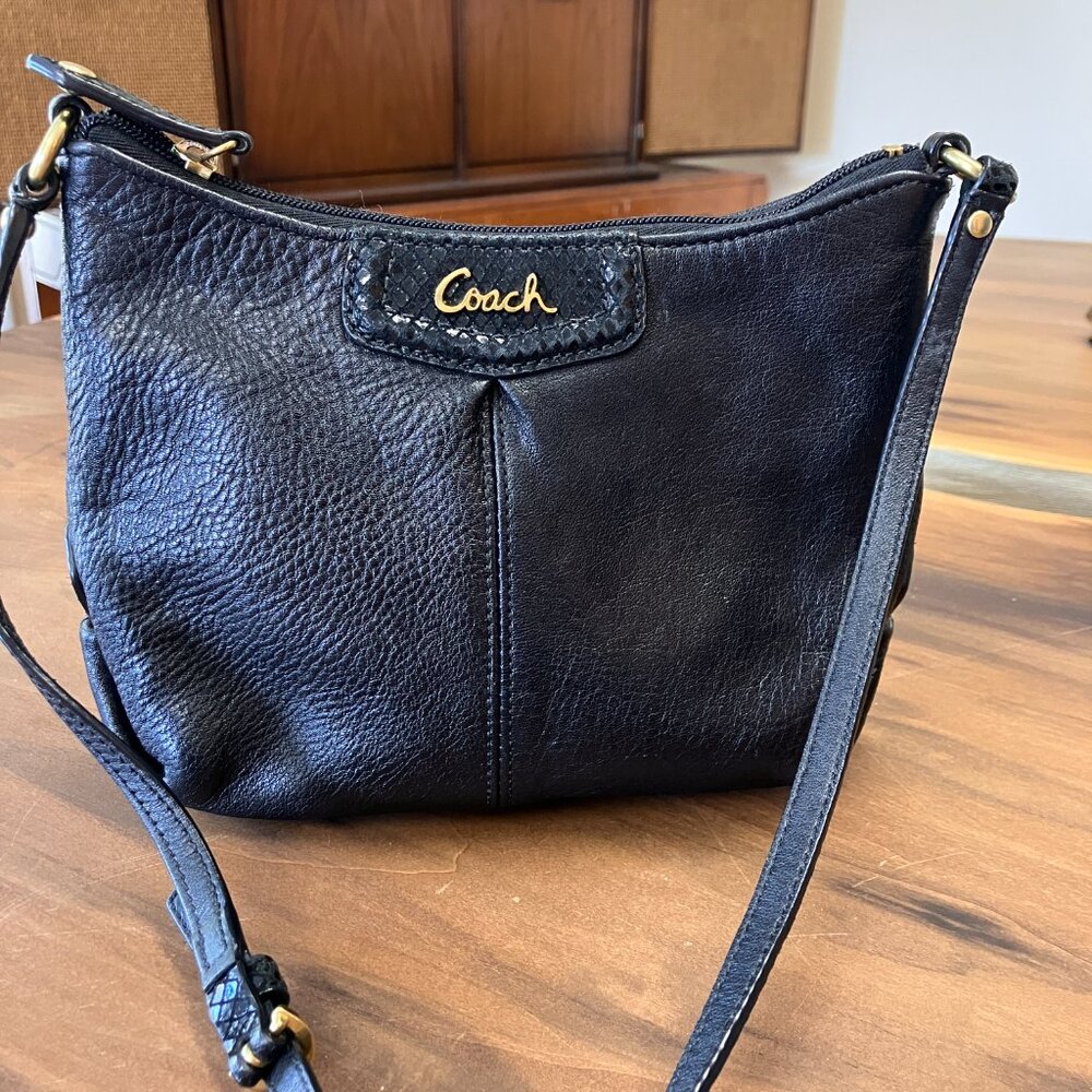 Coach Ashley Python Leather Crossbody Bag Black S… - image 2